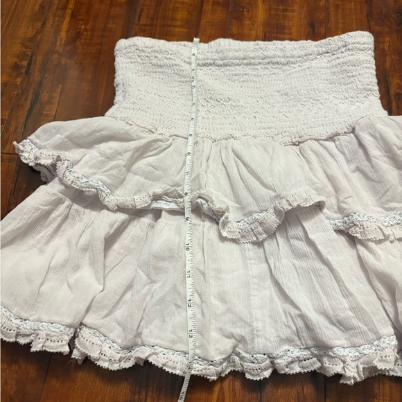 Sunday best Aritzia boho coquette smocked mini ruffle skirt size small - Picture 13 of 16